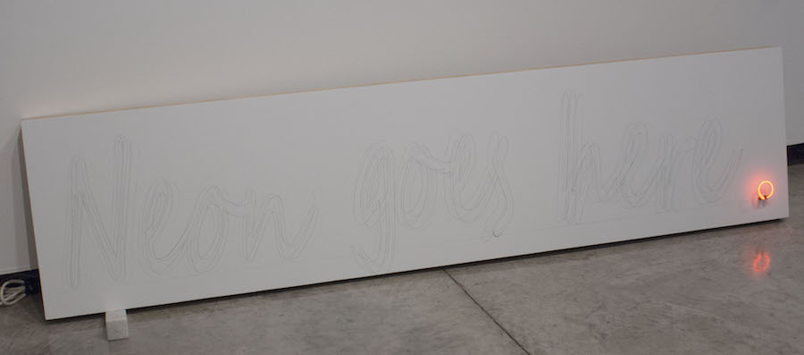 Wood, Neon, Marble, Graphite 2014 35"x72"x5"